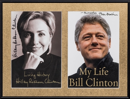 Bill Clinton and Hillary Rodham Clinton Dual Signed Book Cover in Framed 12x16 Display (Beckett)
